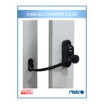 glassmakro Penkid Çelik Halatlı Pvc Pencere Emniyet Çocuk Güvenlik Kilidi Siyah