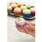 GlassyHome, Silikon Tırtıklı Muffin Renkli Kek Kalıbı Yanmaz Yapışmaz Fda Ve Lfgb Onaylı (12 Adet)