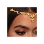 GlassySKY (GOLD)Hint Başlık/Alınlık/Hanfu Taç Saç Tesettür Aksesuar Düğün/Nişan/Gelin/Kına/Doğum Günü