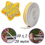 Glaswen 10X2=20 Metre Kapı Pencere Bandı Beyaz Fitili Yapışkanlı Soğuk Izolasyon Bant