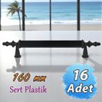 GLASWEN 16 Adet Sert Plastik Polavit Siyah 160 Mm Mobilya Mutfak Çekmece Dolap Dolabı Kulpu Kulbu Kulpları