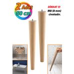 GLASWEN 2 Adet Ahşap Ayak 50 Cm Masa Zigon Sehpa TV Ünitesi Puf Tabure Ayağı Ayakları Konik M8 Civatalı