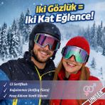 Glaswen 2 Adet Kayak Gözlüğü Aynalı Gökkuşağı Ventilli Güneş Kar Koruyucu Gözlük Uv Korumalı Snowboard Glasses Gözlük - Standart
