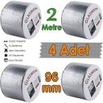 Glaswen 4 Adet Çatı Izolasyon Bandı 96 mm x 2 mt Su Sızdırmazlık Geçirmez Delik Yalıtım Çamur Boru Sakız Tamir Bant - Gri - 96 mm x 2 Metre