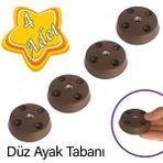 Glaswen 4 Adet Düz Ayak Tabanı Kahverengi Mobilya Masa Sehpa Ayağı Bağlantı Aparatı Plastik