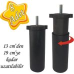 Glaswen 8 Adet Ayarlı Destek Ayağı 13 x 19 cm Siyah Gizli Ayak Mobilya Kanepe Baza Koltuk Dolap Tv Ünitesi