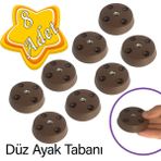 Glaswen 8 Adet Düz Ayak Tabanı Kahverengi Mobilya Masa Sehpa Ayağı Bağlantı Aparatı Plastik