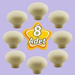 Glaswen 8 Adet Kamelya Kulp Krem Polimer Düğme Kulp Mantar Mobilya Mutfak Dolabı Çekmece Kulbu Kulpları