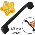 Glaswen 8 Adet Oval Marmara Kulp 128 mm Siyah Mutfak Kulpu Çekmece Dolap Kapak Kulbu Metal Mobilya Dolabı