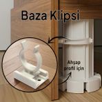 Glaswen Ahşap Baza Klipsi Mutfak Dolap Tezgah Alt Kısım Kapatma Klips Mobilya Ayak Tutucu Toka - Beyaz