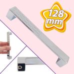 Glaswen Bihter Desenli Kulp 128 mm Krom Mutfak Kulbu Çekmece Dolap Kapak Kulbu Metal