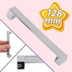 Glaswen Bihter Desenli Kulp 128 mm Krom Mutfak Kulpu Çekmece Dolap Kapak Kulbu Metal Mobilya Dolabı Kulpları