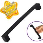 Glaswen Bihter Düz Kulp 128 mm Siyah Mutfak Kulpu Çekmece Dolap Kapak Kulbu Metal Mobilya Dolabı Kulpları