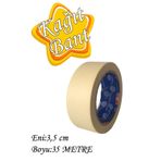 GLASWEN Kağıt Bant 35 Mm X 35 Mt Maskeleme Bandı Koli Bandı Krem Rengi Güçlü Yapışkanlı Bant