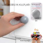 Glaswen Sert Plastik Düğme Yuvarlak Top Gri Dolap Mobilya Mutfak Dolabı Çekmece Kulbu Kulpu Kulplar