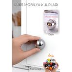 Glaswen Sert Plastik Düğme Yuvarlak Top Krom Dolap Mobilya Mutfak Dolabı Çekmece Kulbu Kulpu Kulplar