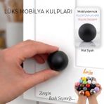 Glaswen Sert Plastik Düğme Yuvarlak Top Mat Siyah Dolap Mobilya Mutfak Dolabı Çekmece Kulbu Kulpu Kulplar