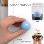 Glaswen Sert Plastik Düğme Yuvarlak Top Mavi Dolap Mobilya Mutfak Dolabı Çekmece Kulbu Kulpu Kulplar