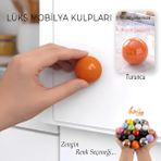 Glaswen Sert Plastik Düğme Yuvarlak Top Turuncu Dolap Mobilya Mutfak Dolabı Çekmece Kulbu Kulpu Kulplar