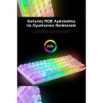Glazef 61 Tuş Kablolu Mekanik Klavye Değiştirilebilir Red Switch Rgb Bilgisayar Oyuncu Klavyesi 22 Modlu - Beyaz