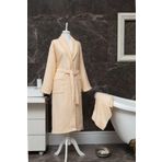 Gleam Atelier Bornoz, Baş Havlusu, Terlik Set, S-m Ve L-xl Beden Seçenekli somon S/M