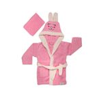 Gleam Atelier Nakışlı Bebek Bornozu Seti,%100 Pamuk, 1-2 Yaş Ve 3-4 Yaş Seçenekli pembe 3-4 Yaş