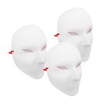 GLEAVI 3pcs DIY Beyaz Pvc Maske Boş El Boyalı Maske Zanaat Projeleri, Tiyatro, Cadılar Bayramı, Masquerade Parti Malzemeleri
