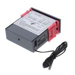 GLEAVI termostat Sıcaklık sensörü anahtarı sıcaklık anahtarı buzdolabı sıcaklık örü sıcaklık cihazı dijital 12v sıcaklık cihazı karın kası Black