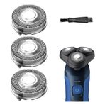 Gleway SH50/52 Philips Serisi 5000 Elektrikli Tıraş Makineleri ile Uyumlu Yedek Başlıklar, SH50 Çok Hassas Bıçaklar Norelco Serisi 5000 Jiletlerle Uyumlu Yükseltme Kafaları, Fırçalı 3 Paket