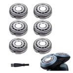 Gleway SH60/72 Philips Norelco Elektrikli Tıraş Makinesi Serisi 6000, SH60 Yedek Bıçaklar Tıraş Makinesi S6810/82, S6850/85, S6880/81 için Tıraş Makinesi Başları, Yükseltilmiş Tıraş Bıçağı 6'lı Paket