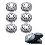 Gleway SH60/72 Yedek Başlıklar Philips Norelco Elektrikli Tıraş Makinesi ile Uyumlu 6000 S6810/82, S6850/85, S6880/81, SH60 Norelco Razors Serisi 6000 için Yedek Bıçaklar, Yükseltilmiş Bıçak 6'lı Paket