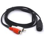 GLHONG MIDI Din 7 Pin Dişiden Çift RCA Erkek Profesyonel Sınıf Ses Kablosu Bang & Olufsen, Naim, Quad.Stereo Sistemler için (1,5 metre)