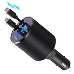 GLILAVOX Geri Çekilebilir Araç Şarj Cihazı, iPhone ve Tip C PD 60W için Hızlı 4'ü 1 Arada Araç Şarj Cihazı, iPhone 16/15/14, iPad, Galaxy, Google ve Çoklu Cihazlar için Geri Çekilebilir Kablolar ve 2 Şarj
