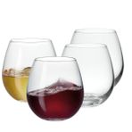GLING Kırmızı veya Beyaz Şarap için 15oz Sapsız Şarap Kadehi 4'lü Set