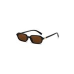 Glinora Siyah Çerçeve Kahverengi Cam Vintage & Retro Unisex Güneş Gözlüğü