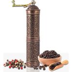 Glıos Bakır Zamak Karabiber, Kahve, Çörek Otu Ve Haşhaş El Değirmeni Öğütücü Grinder 22 Cm - Kahverengi - Standart