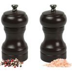 Glios Kahverengi Ahşap Tuz ve Karabiber El Değirmeni Öğütücü Grinder 2 Adet 10 cm