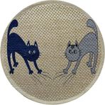 Glipet 36x36 cm Yuvarlak Blue-Gray Desenli Çift Taraflı Kedi Tırmalama Paspası
