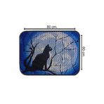 Glipet Kedi Tuvalet Önü Elekli Paspas, 80x60 cm, Mavi, Dolunay