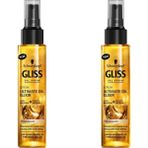Gliss 2 x 100 ml Ultimate Oil Elixir Bakım Serumu Yıpranmış Saçlar için Argan Yağlı Onarıcı