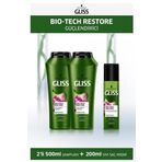Gliss 2x500 ml Bio Tech Güçlendirici Şampuan + 200 ml Sıvı Saç Kremi