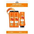 Gliss 2x500 ml Sun Protect Şampuan + 360 ml Saç Kremi