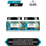Gliss 4'ü 1 Arada Nemlendirici & Yeniden Yapılandırıcı Saç Bakım Maskesi Aqua 400 Mlx2