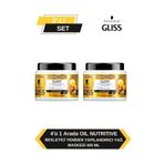 Gliss 4’ü 1 Arada Onarıcı ve Kolay Uygulamalı Yoğun Bakım 2x400 ml Besleyici Saç Bakım Maskesi