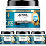 Gliss Aqua Revive Nemlendirici 4'Ü 1 Arada Bakım Maskesi 400 ml, Normal Ve Kuru Saçlar (4 paketi)