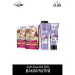 Gliss Blonde Perfector 12-2 Titan Sarı Saç Boyası x 2 Adet, Mor Şampuan 250 ml, Mor Maske 200 ml Seti