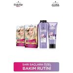 Gliss Blonde Perfector Mor Şampuan 250ml + Mor Maske 200ml + Palette 10-2 Platin Sarısı x2 Adet Saç Bakım Seti