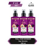 Gliss Full Hair Wonder Dökülme Karşıtı Sıvı Saç Bakım Serumu 100 ml x 3 Adet