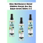 Gliss Nutribalance Repair Dökülme Karşıtı Sıvı Saç Bakım Kremi 200mlx3