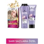 Gliss Palette Deluxe Saç Boyası 12-2 Titan Sarı + Blonde Perfector Mor Şampuan Maske Seti